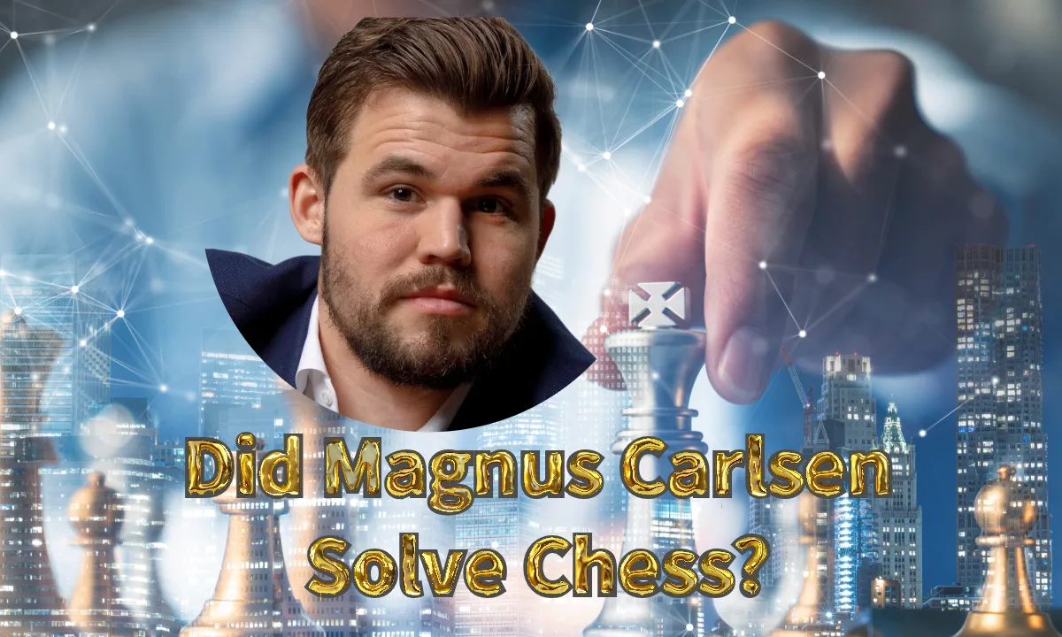 Magnus Carlsen with chess pieces in a brain network